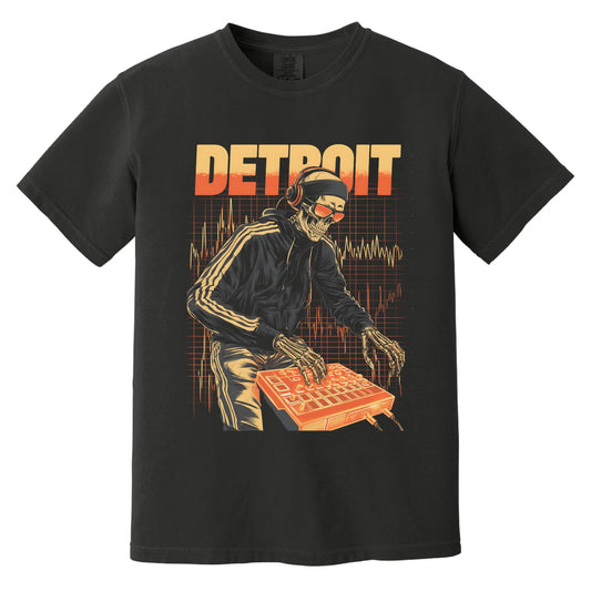 Detroit Techno Skeleton T-Shirt | Comfort Colors® 1717 Black