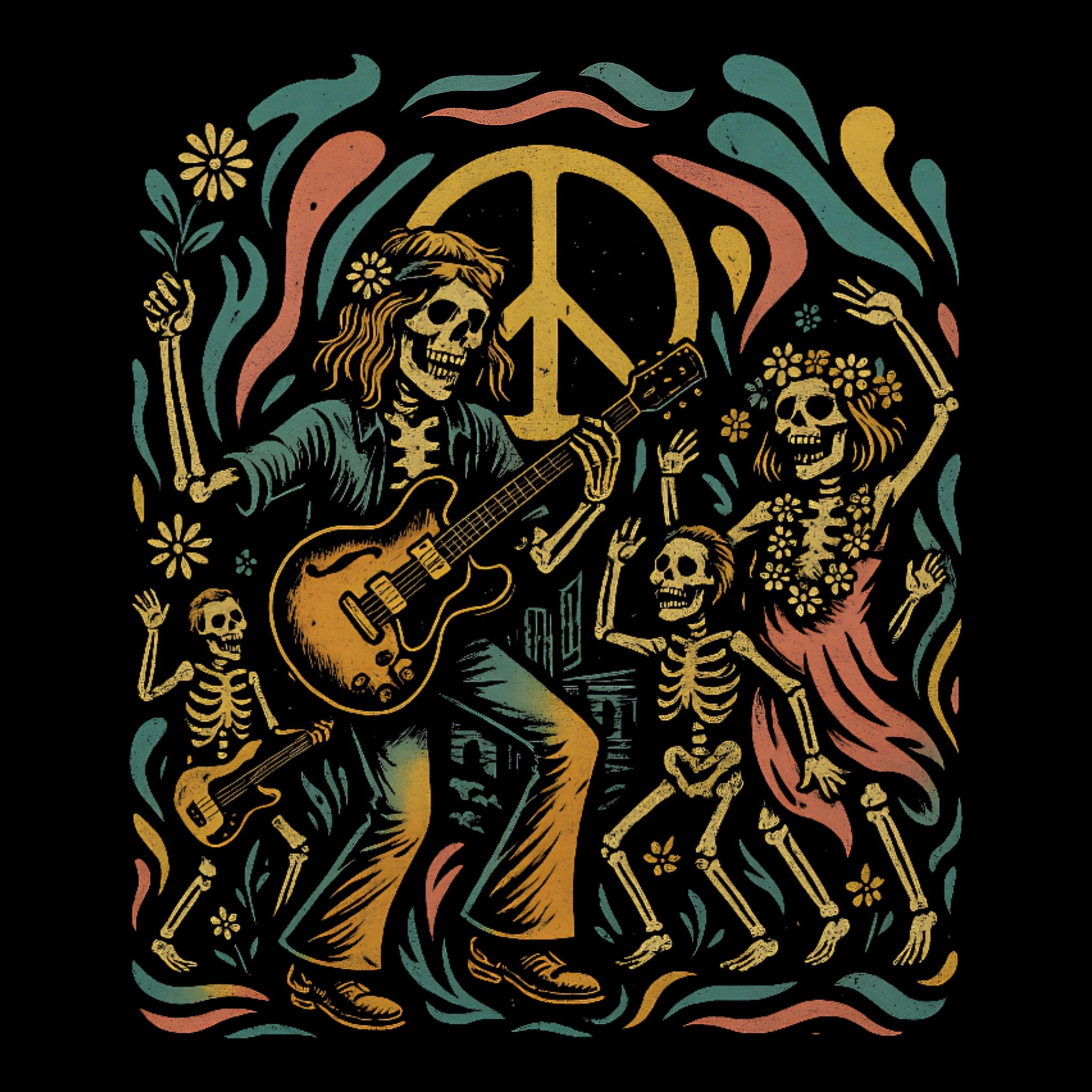 Summer of Love T-shirt Design Black