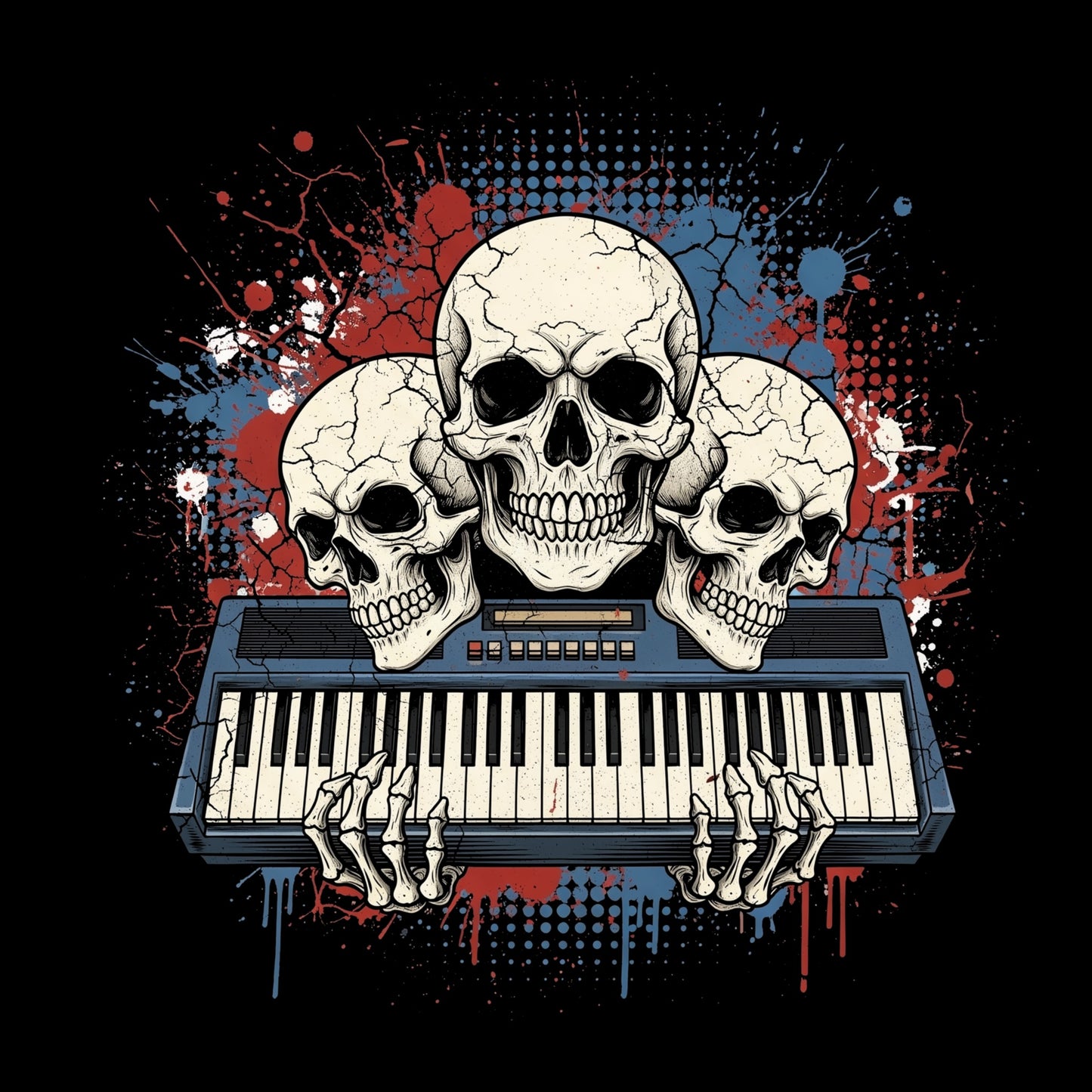 Haunted Keys Tee Design Black