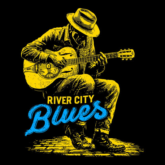 River City Blues Tee Design Black