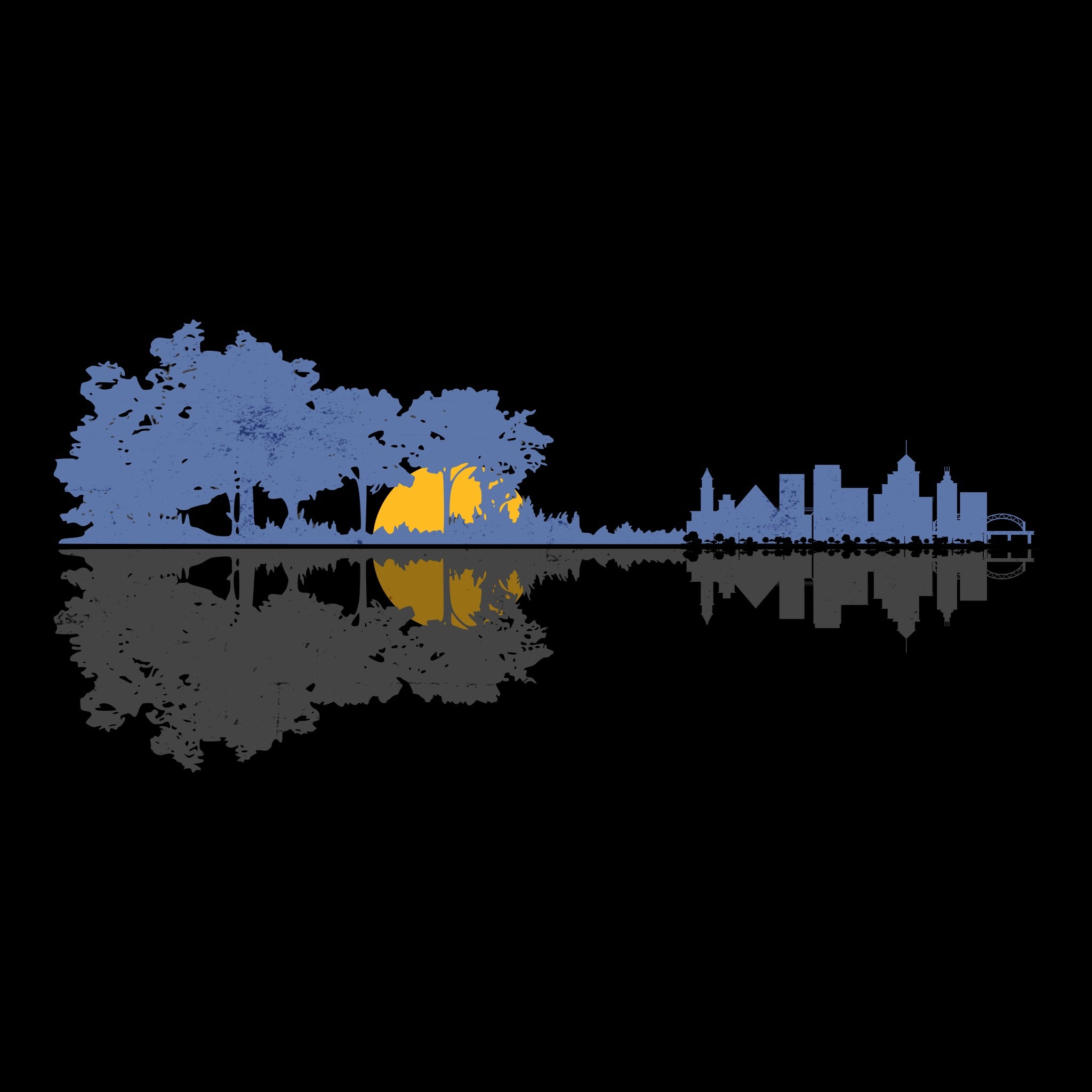 Memphis Reflection Tee Design Black