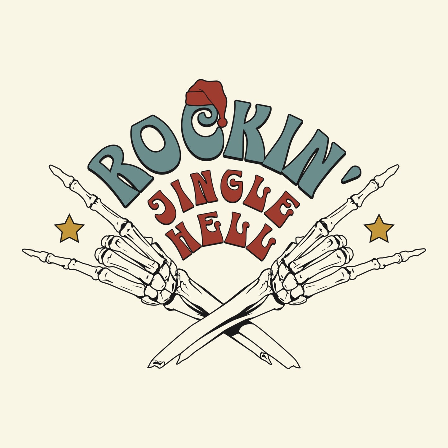 Jingle Hell Tee Design Natural