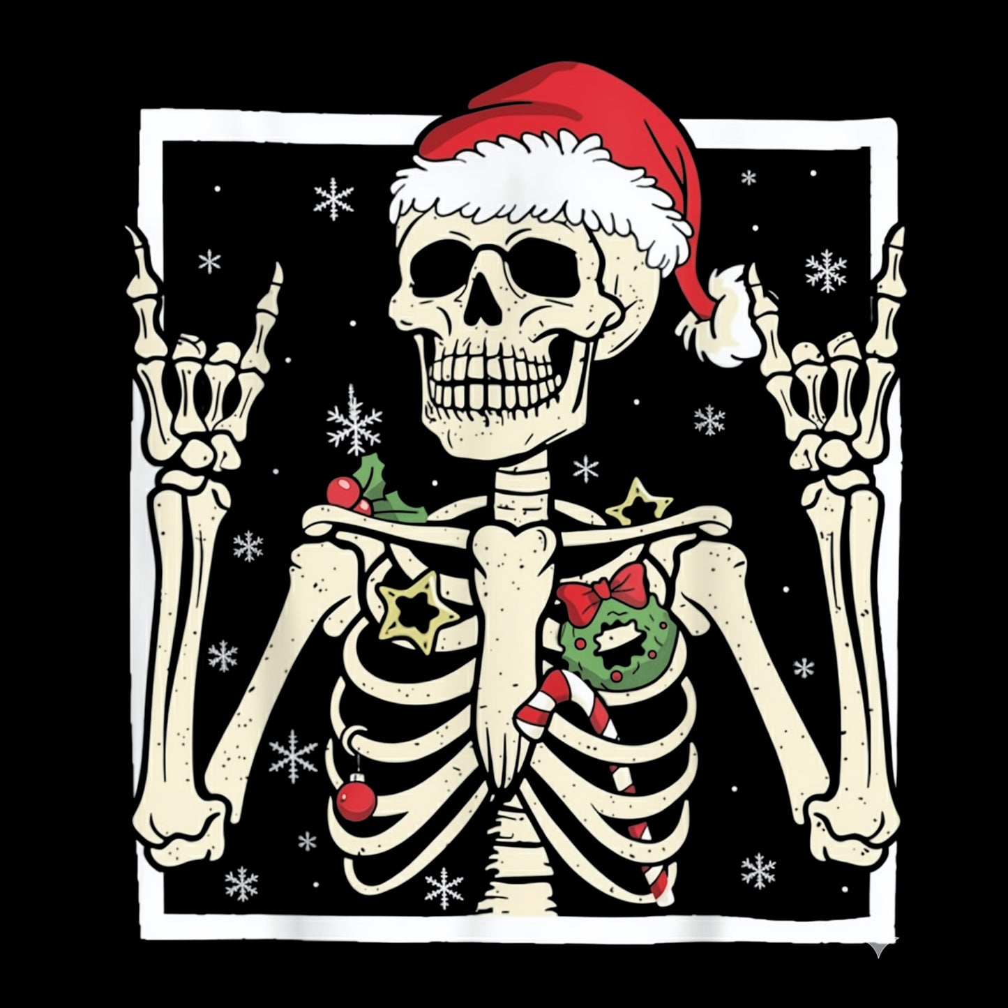 Xmas Rocker Tee Design Black