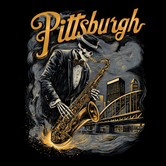 Pittsburgh Sax T-Shirt Design Black