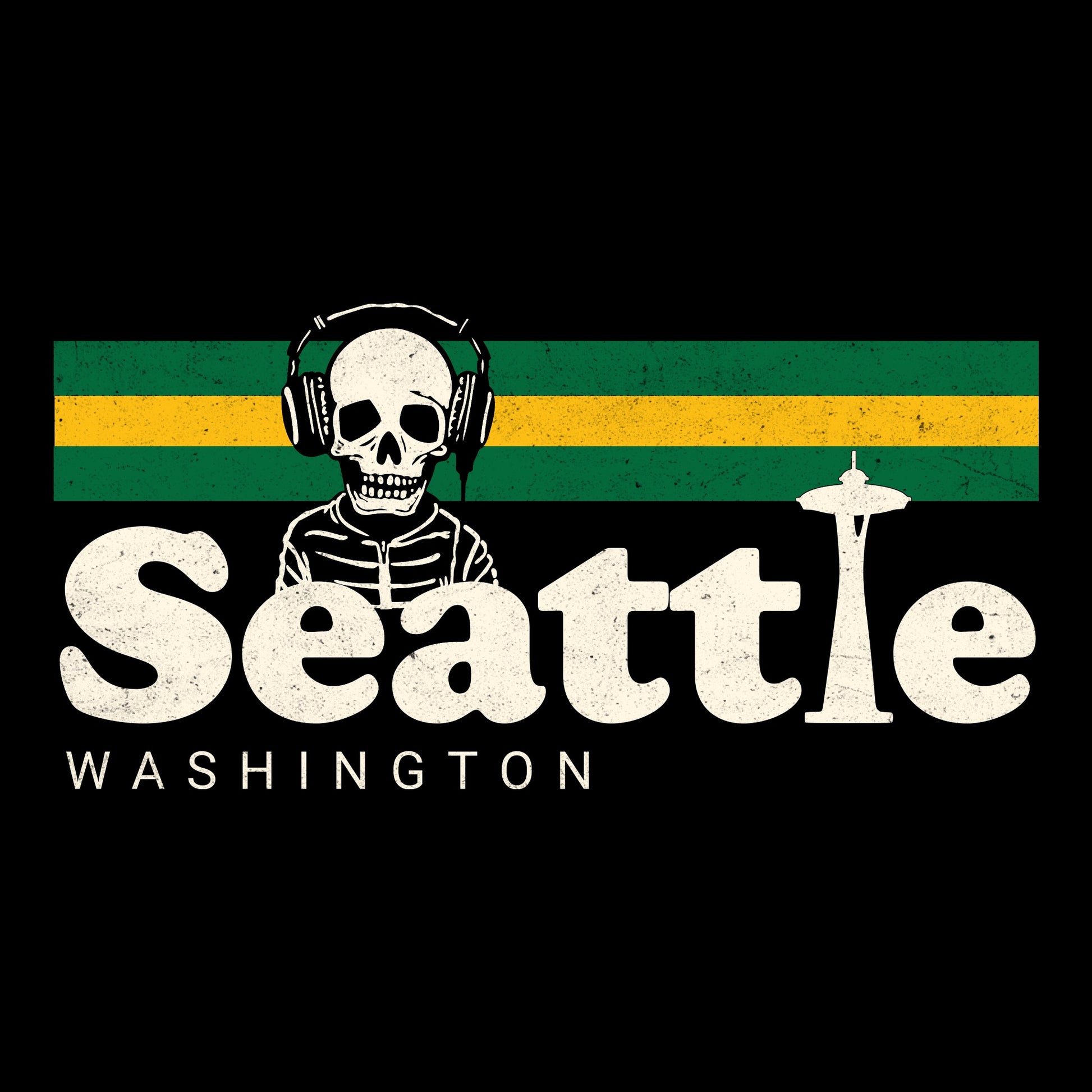 Seattle Stripes Tee Design Black