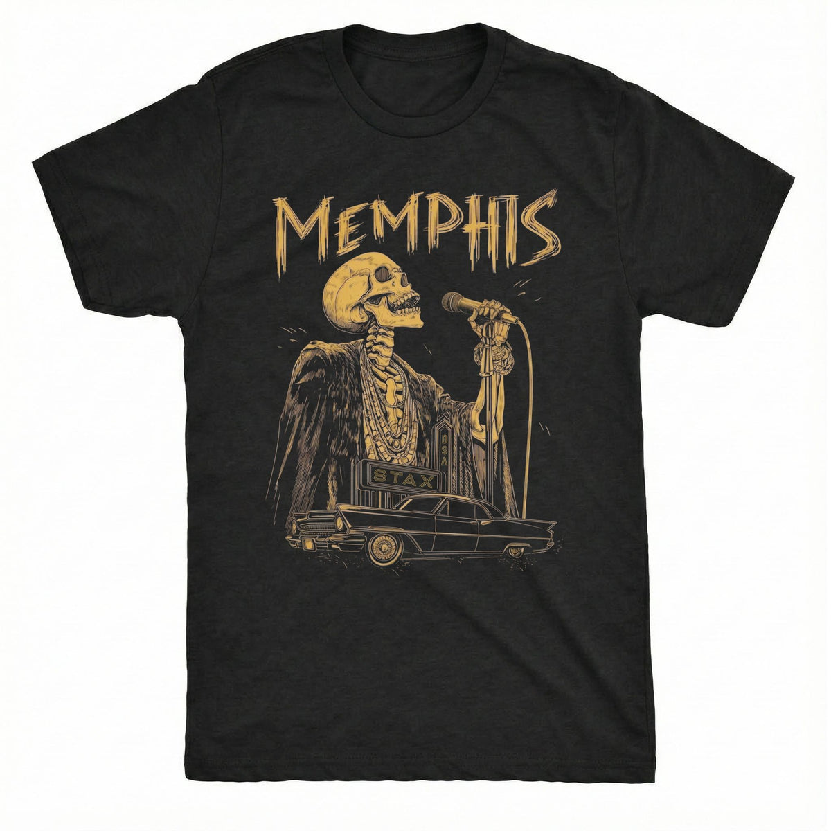 Memphis Soul Skeleton T-Shirt | Comfort Colors® 1717 Black