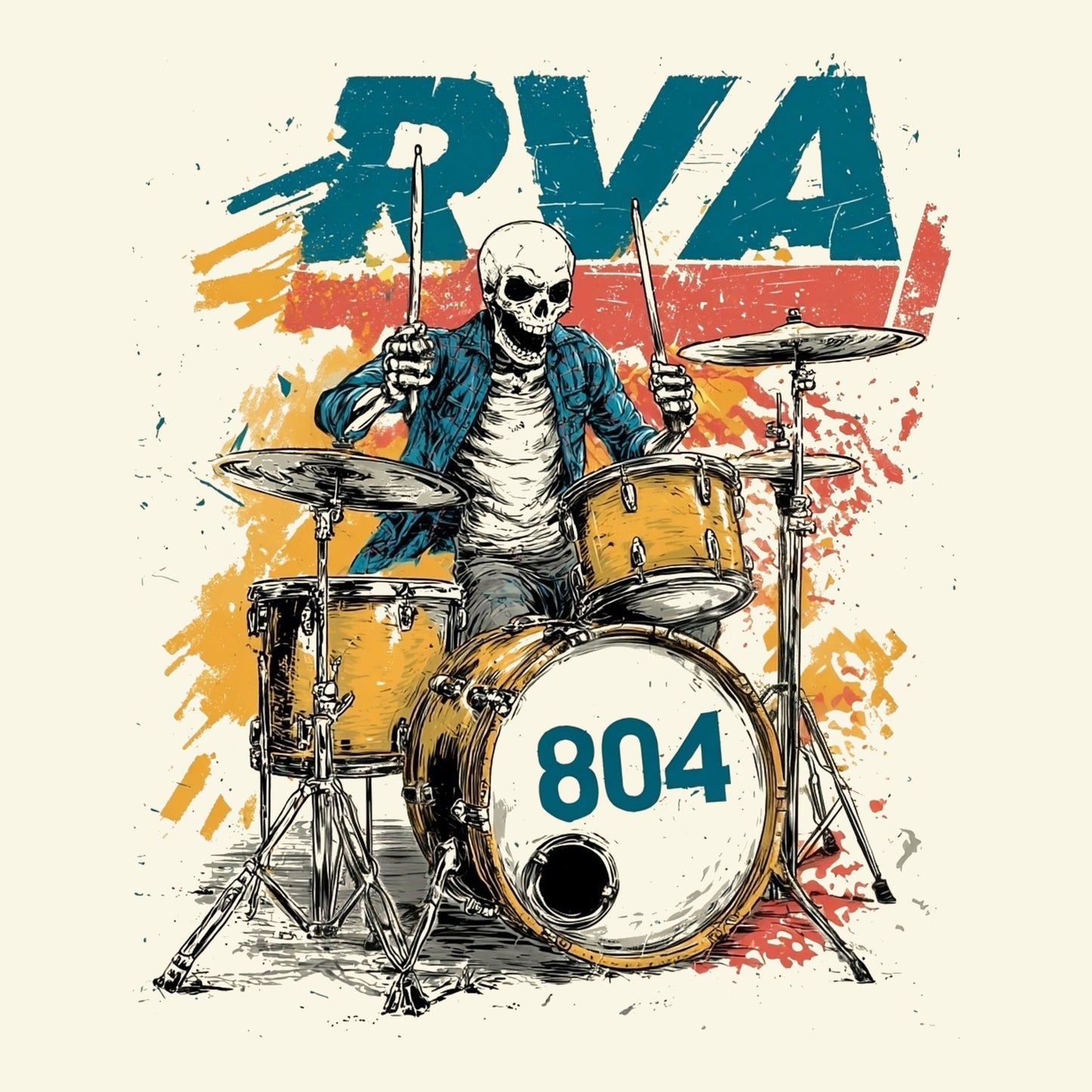 804 Drummer T-Shirt Design Natural