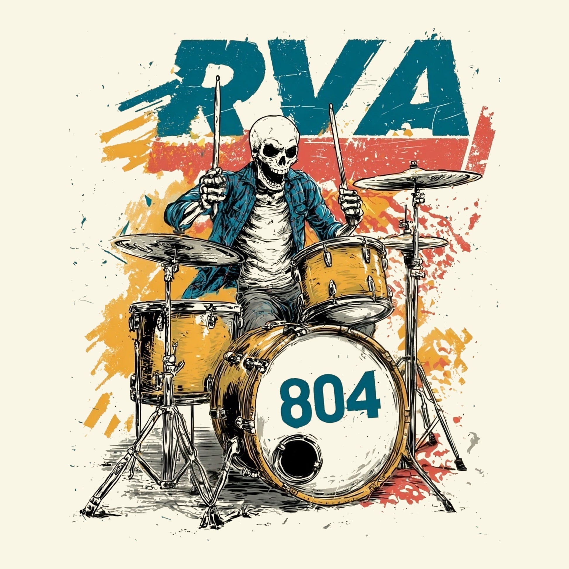 804 Drummer T-Shirt Design Natural