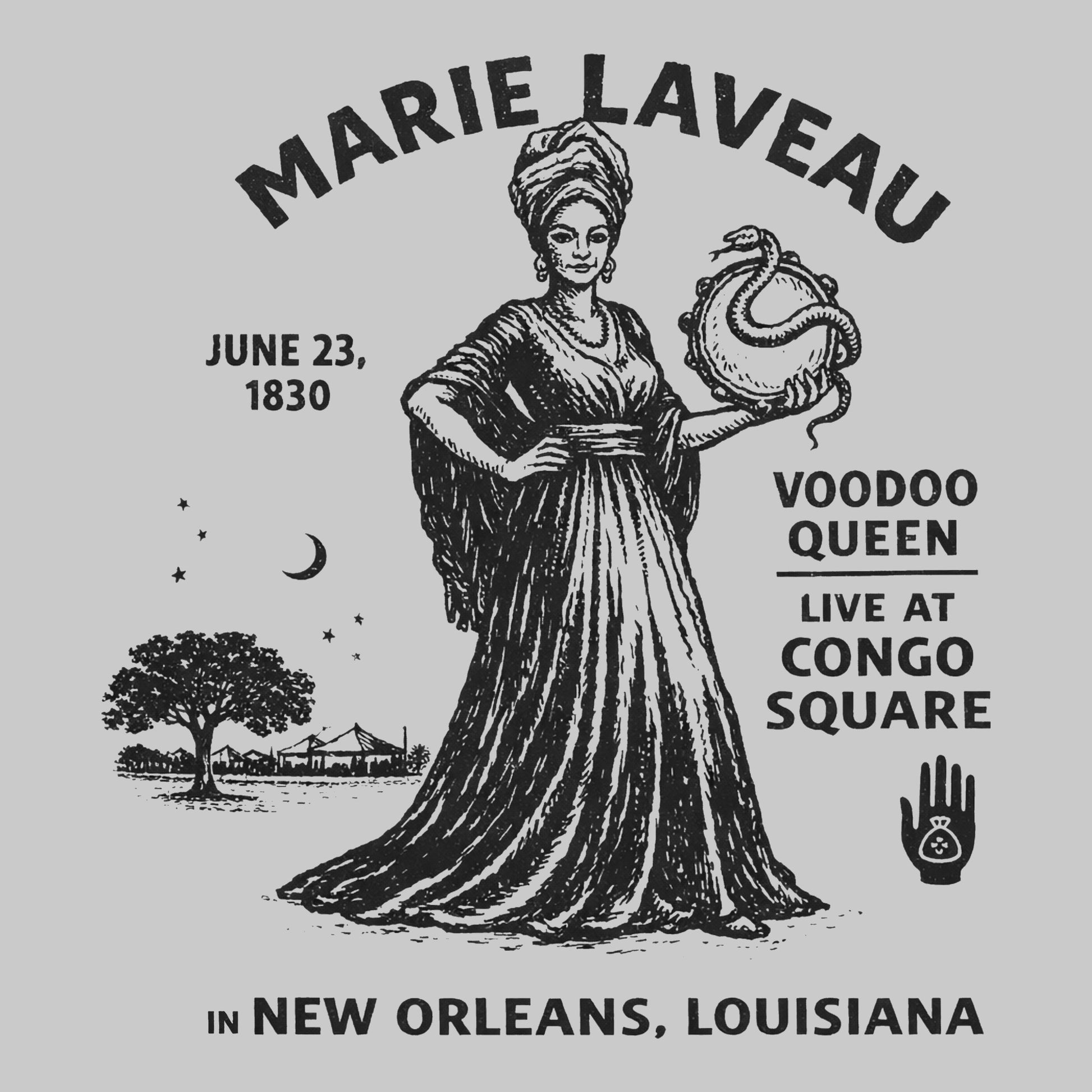 Marie Laveau Tee Design Sport Grey
