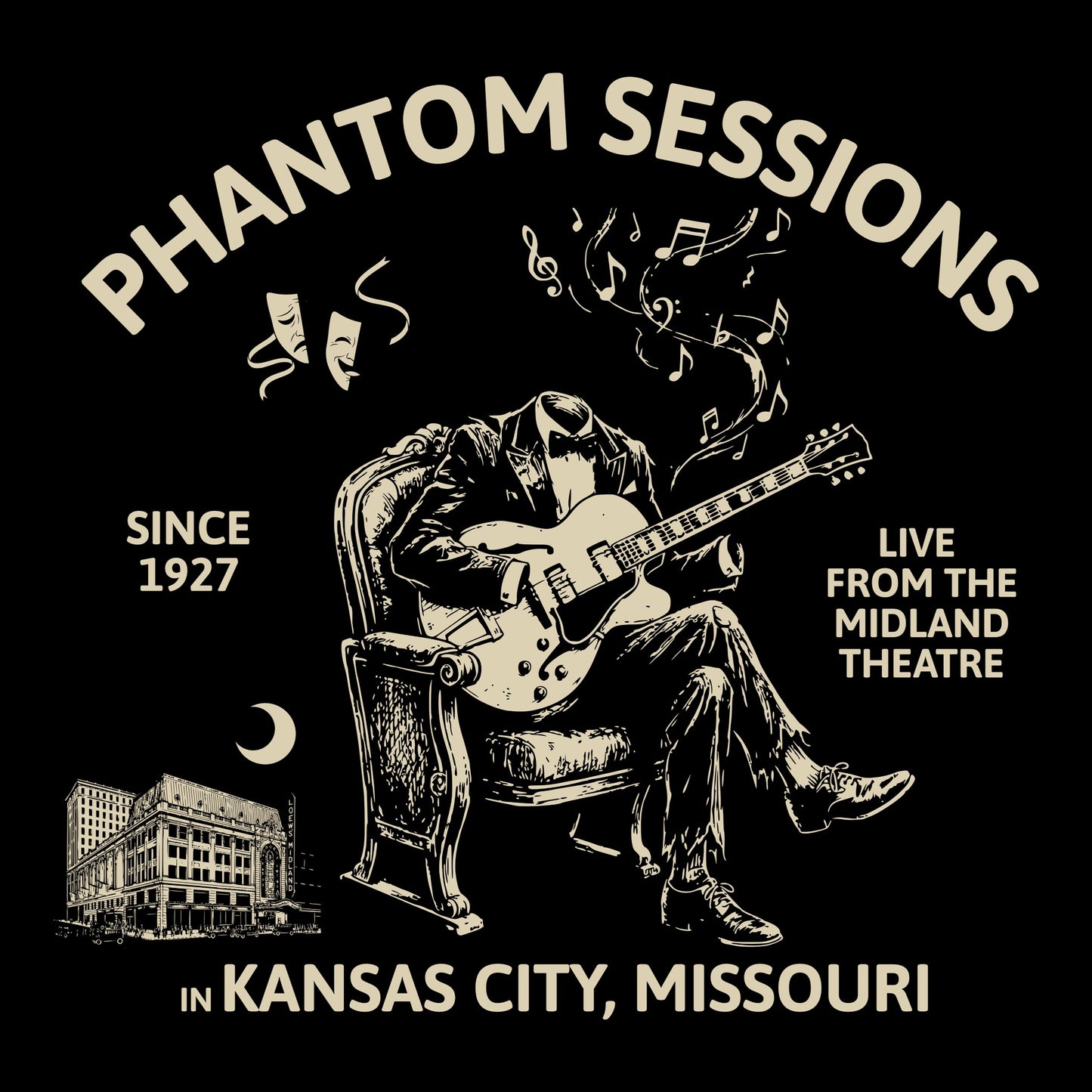 Phantom Sessions Tee Design Black