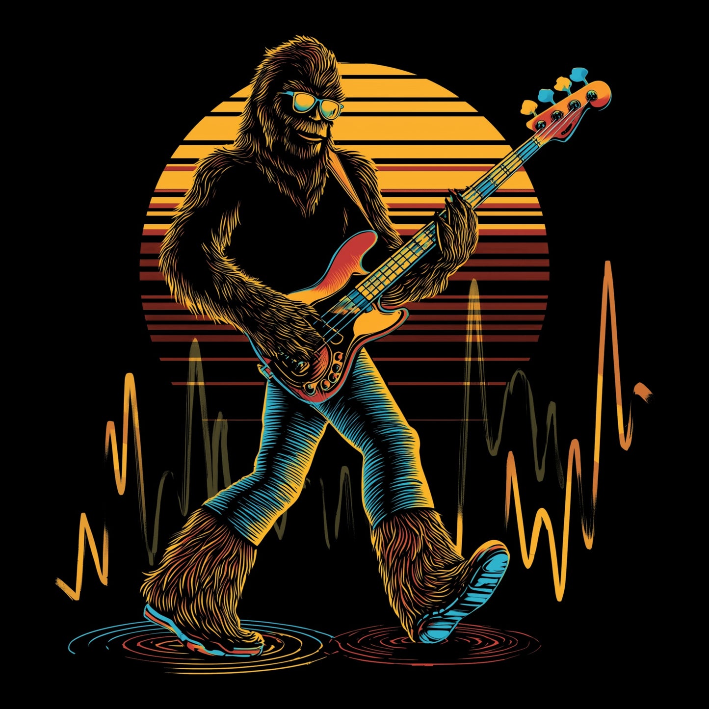 Monster Groove Tee Design Black