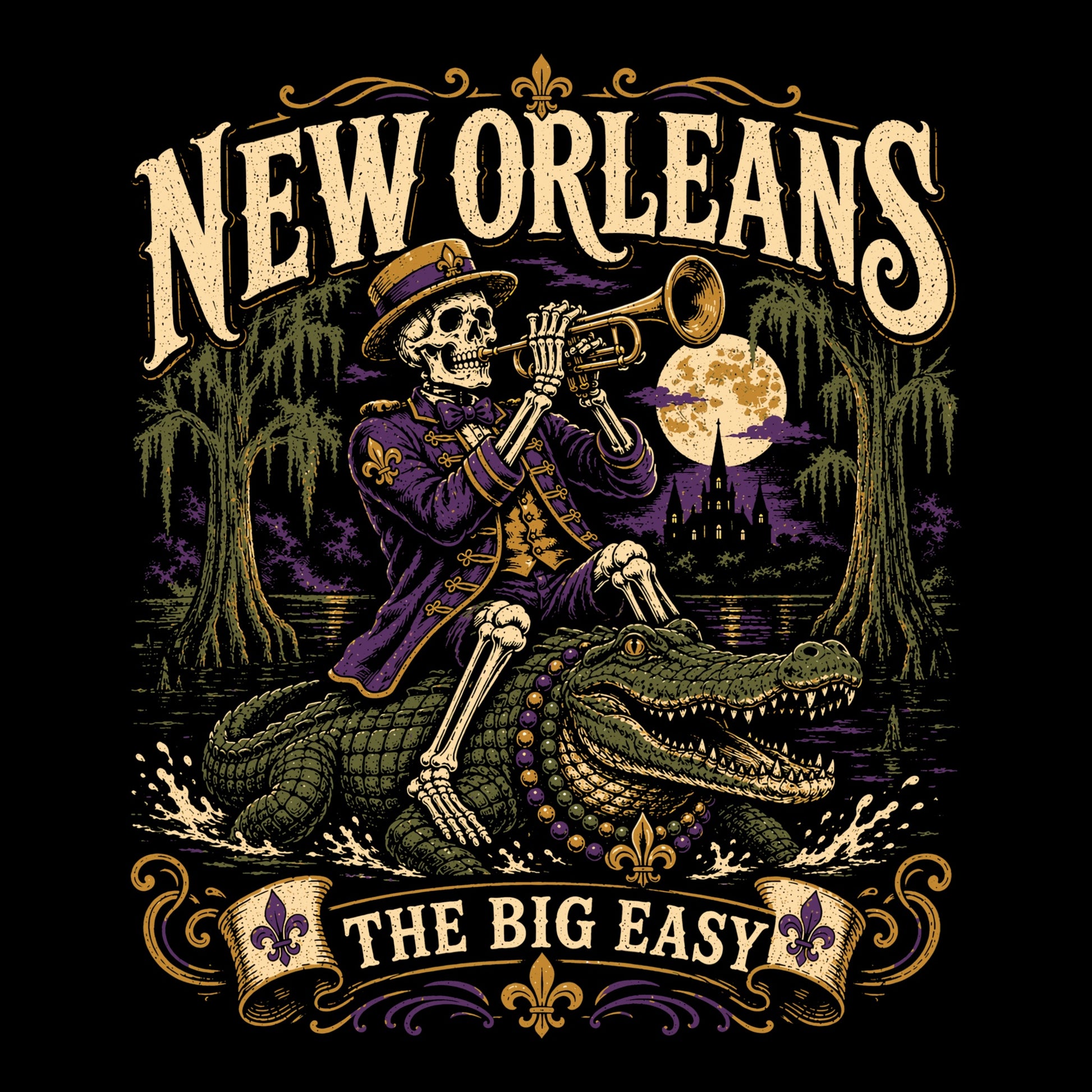 Alligator Tee Black Design