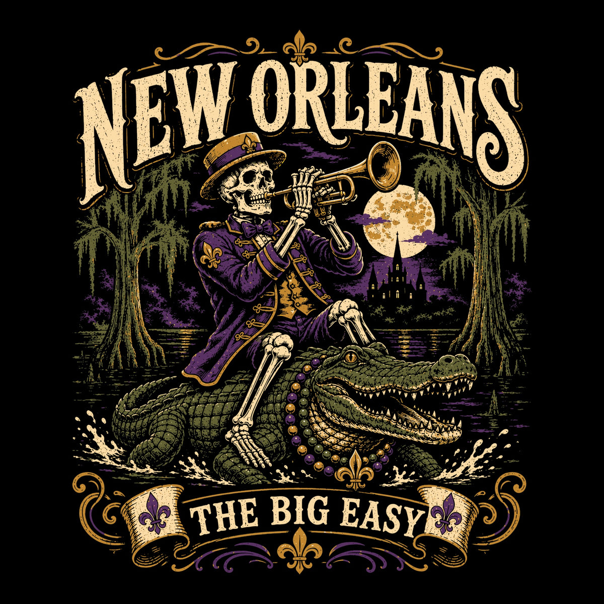 Alligator Tee Black Design