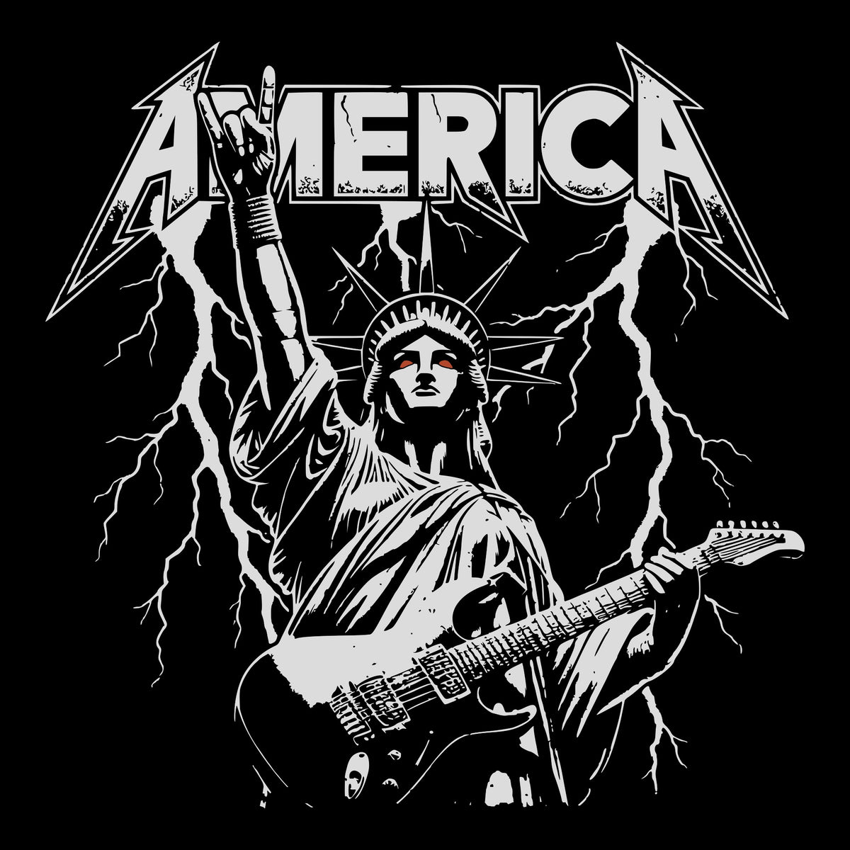 Statue of Rock Tee Design Black