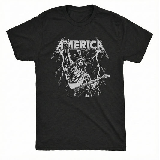 American Metal Tee Black Mockup