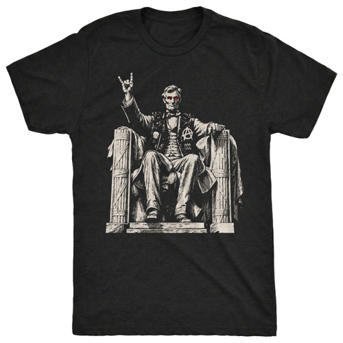 Angry Lincoln Tee Black Mockup