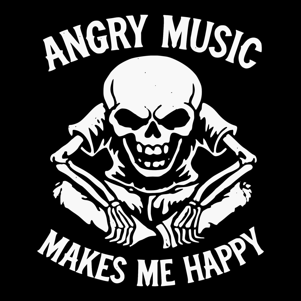 Angry Music Tee Black Design