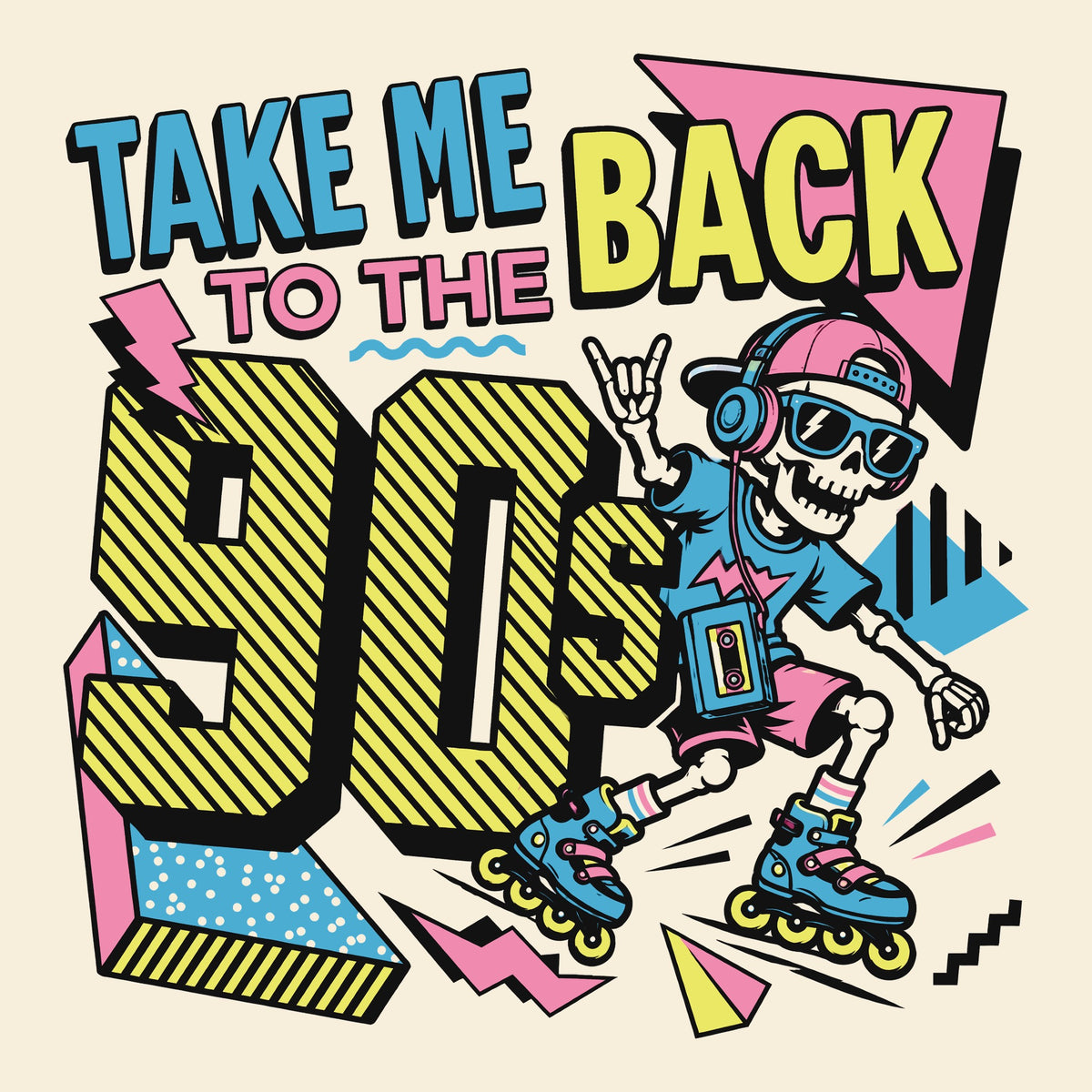 Back to the 90s Tee Natural Design