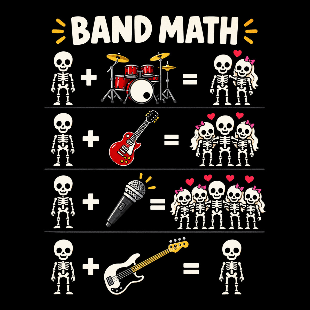 Band Math Tee Black Design