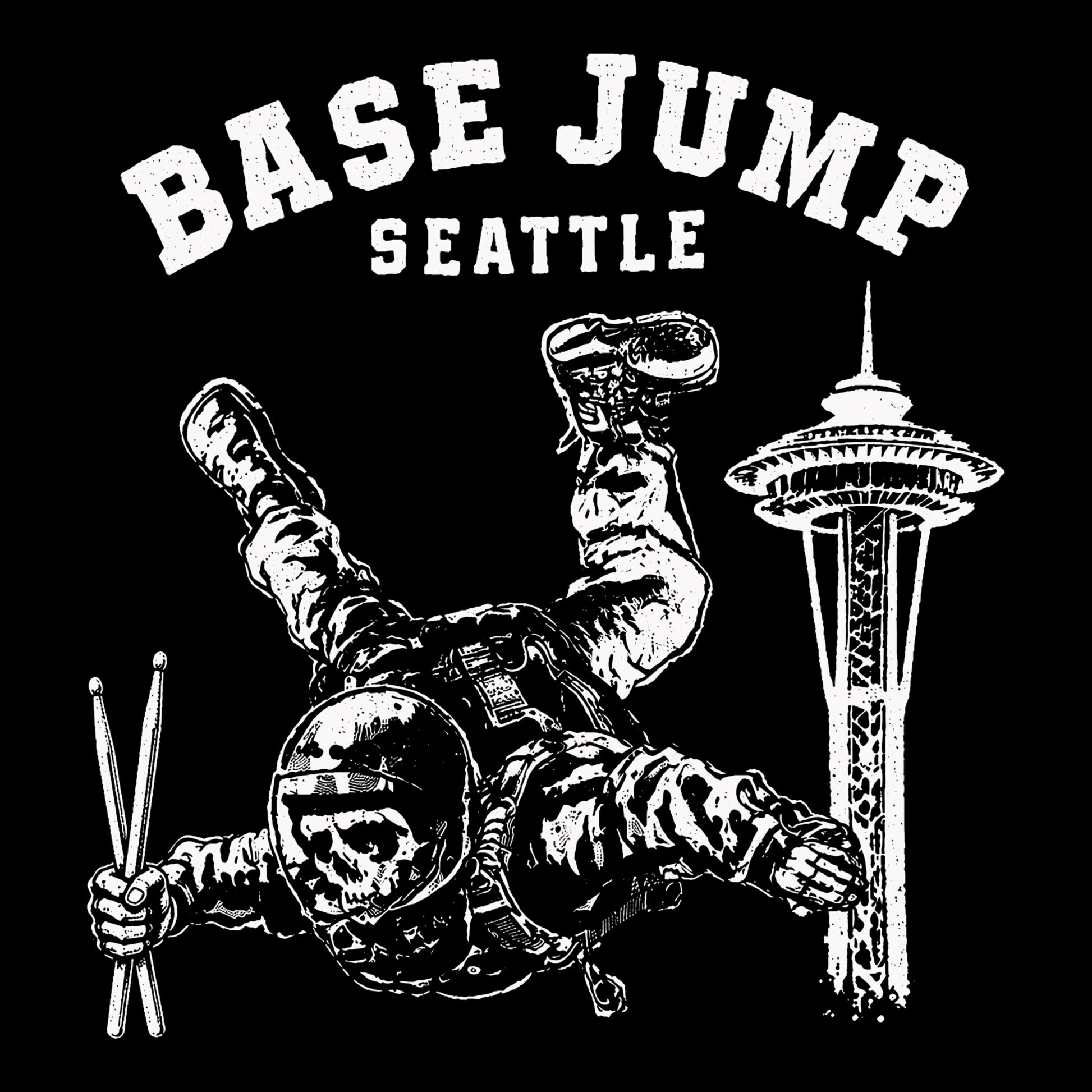 Base Jump Seattle Tee Black Design