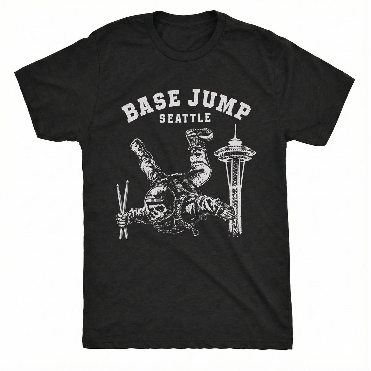 Base Jump Seattle Tee Black Mockup