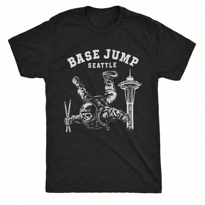 Base Jump Seattle Tee Black Mockup