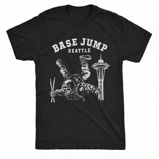 Base Jump Seattle Tee Black Mockup