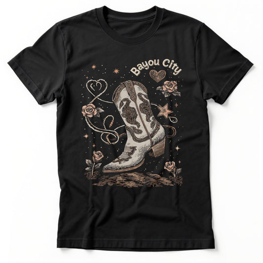 Bayou City Boot T-Shirt | Classic Tee Black