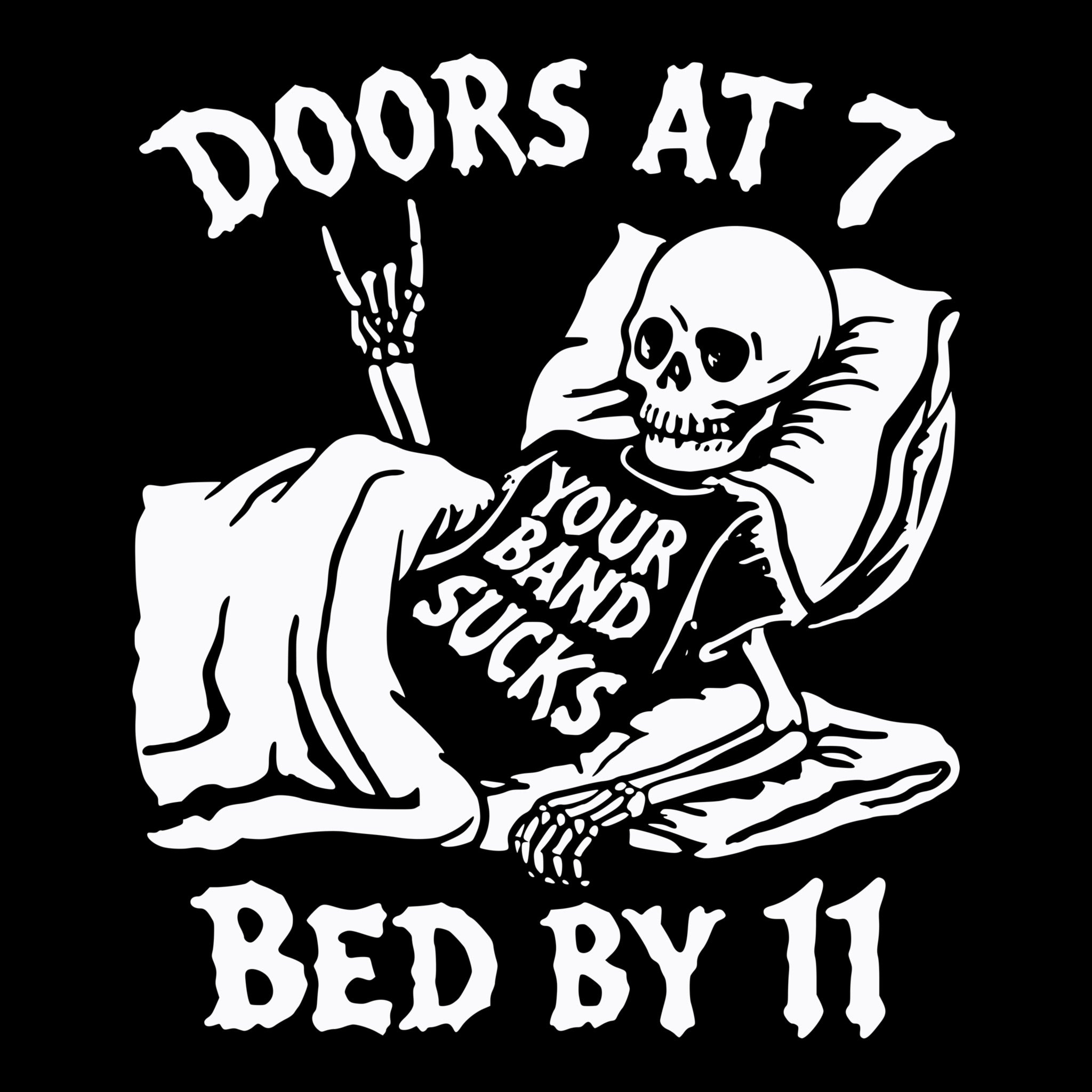 Bed By 11 Tee Black Design
