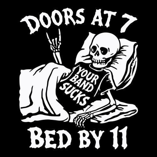 Bed By 11 Tee Black Design