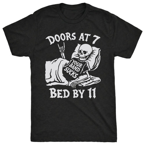 Bed By 11 Tee Black Mockup