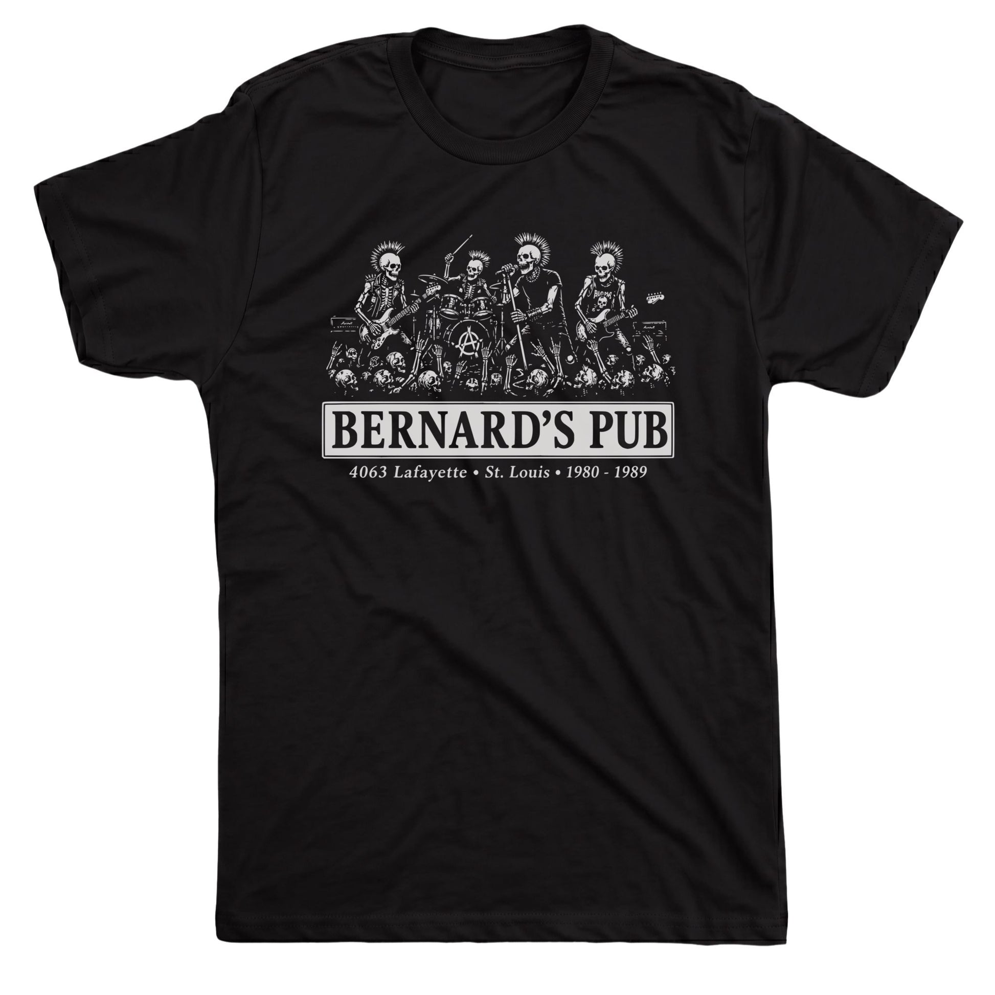 Bernard's Pub Tee Black Mockup