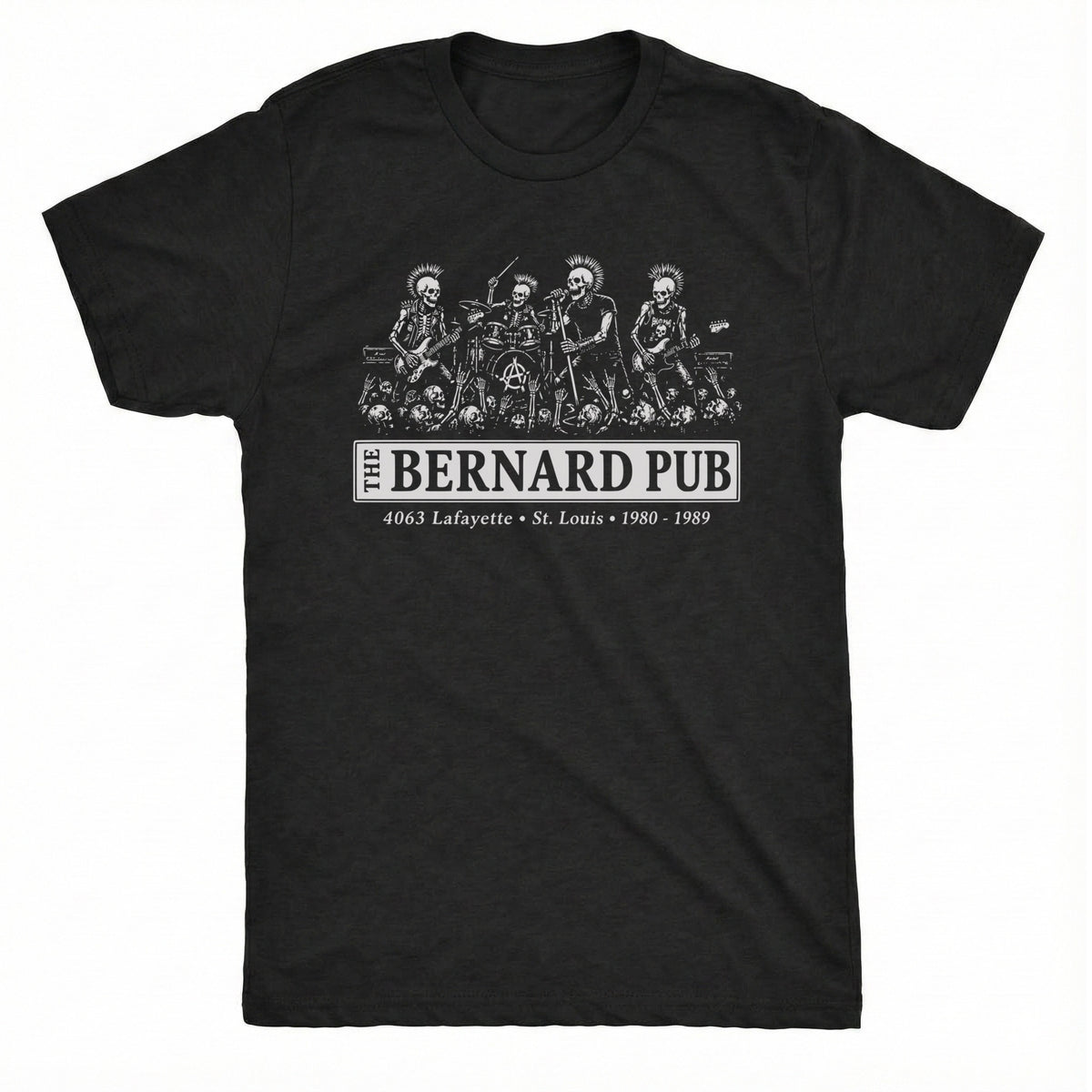 Bernard's Pub Tee Black Mockup