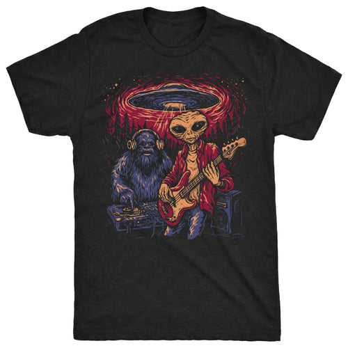 Big Alien Jam Tee Black Mockup