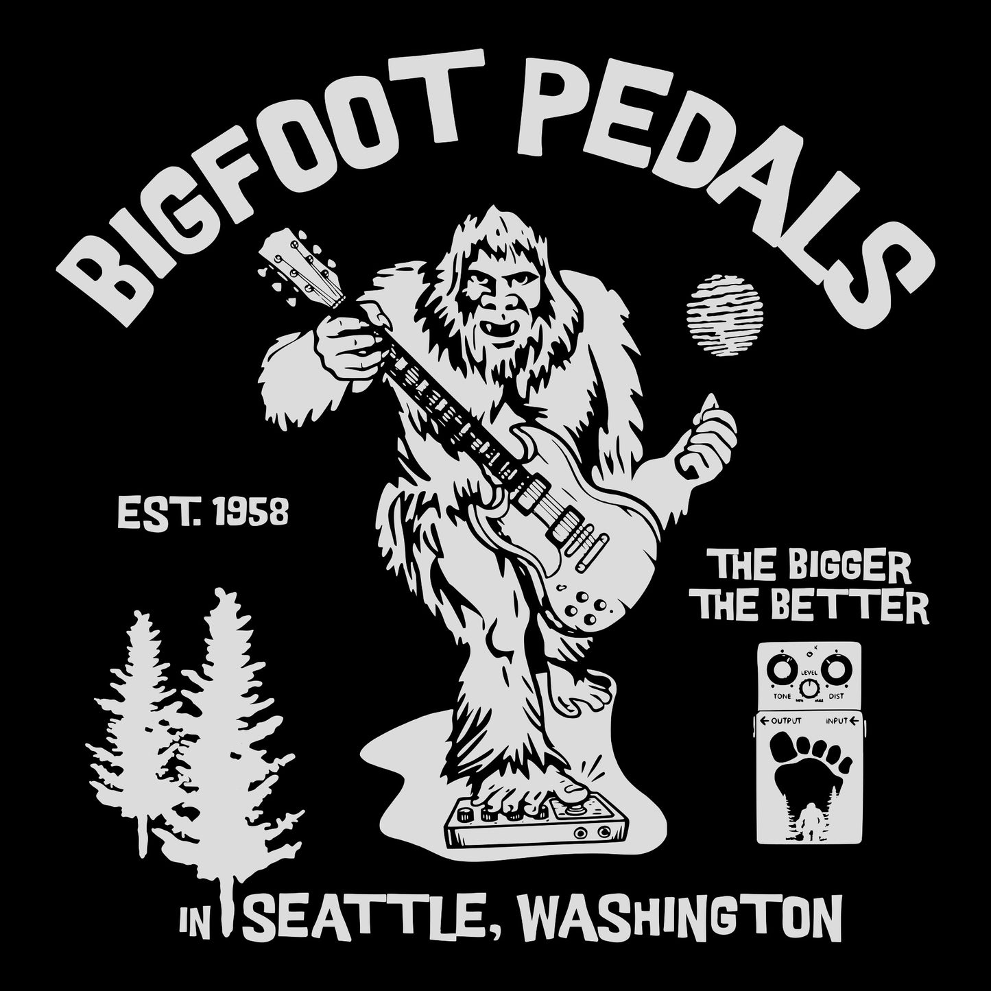 Bigfoot Pedals Tee Black Design