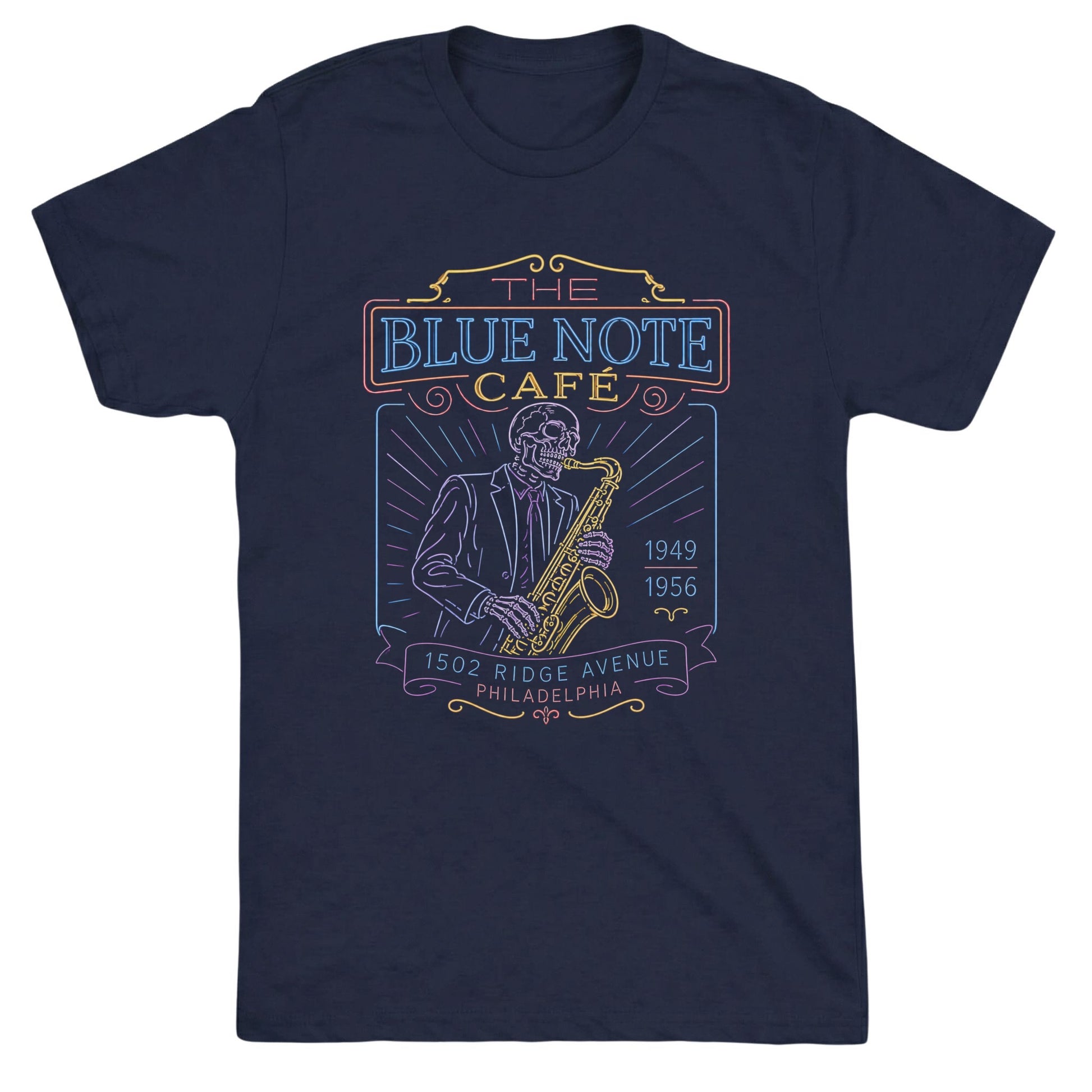 Blue Note Tee Navy Mockup