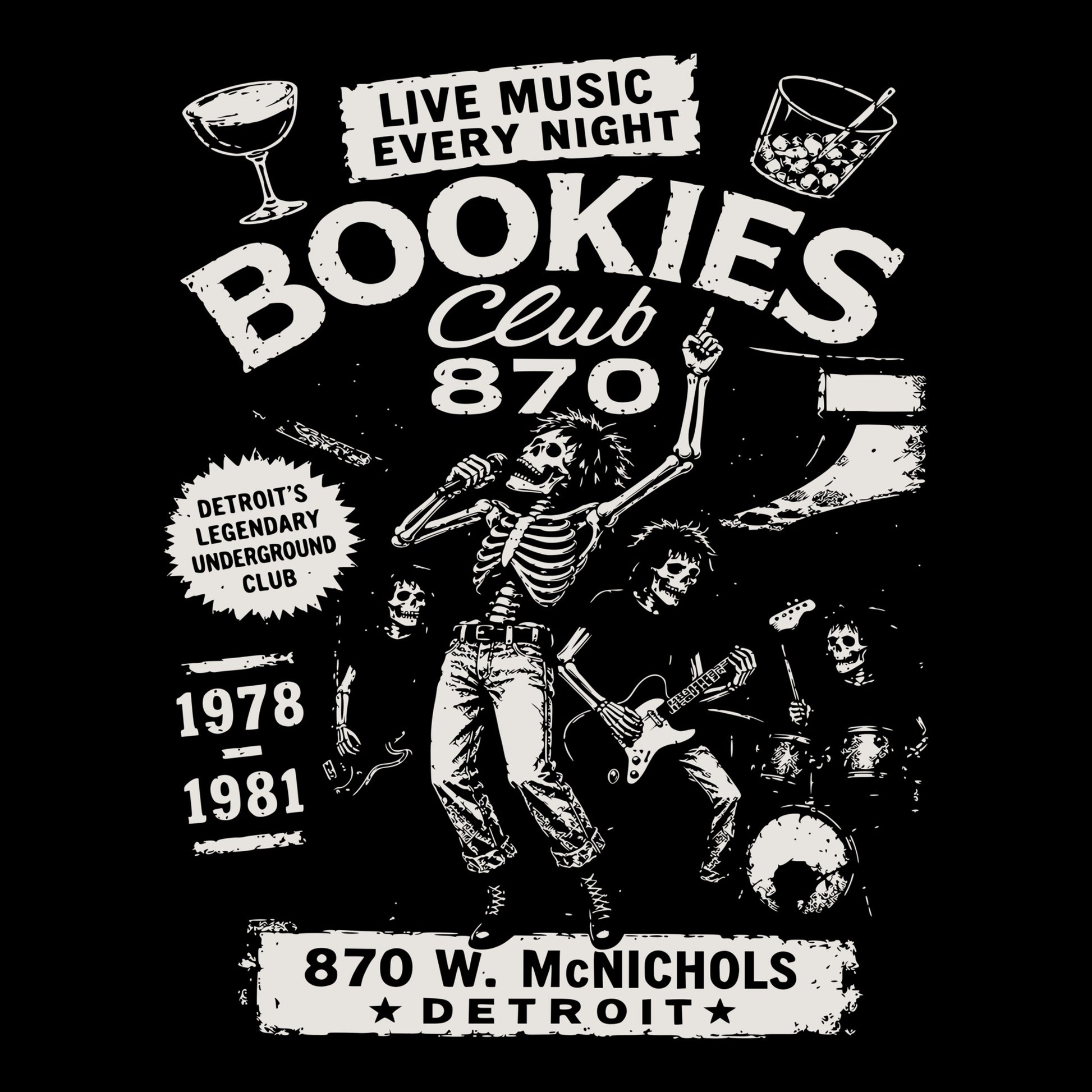 Bookie's Tee Black Design