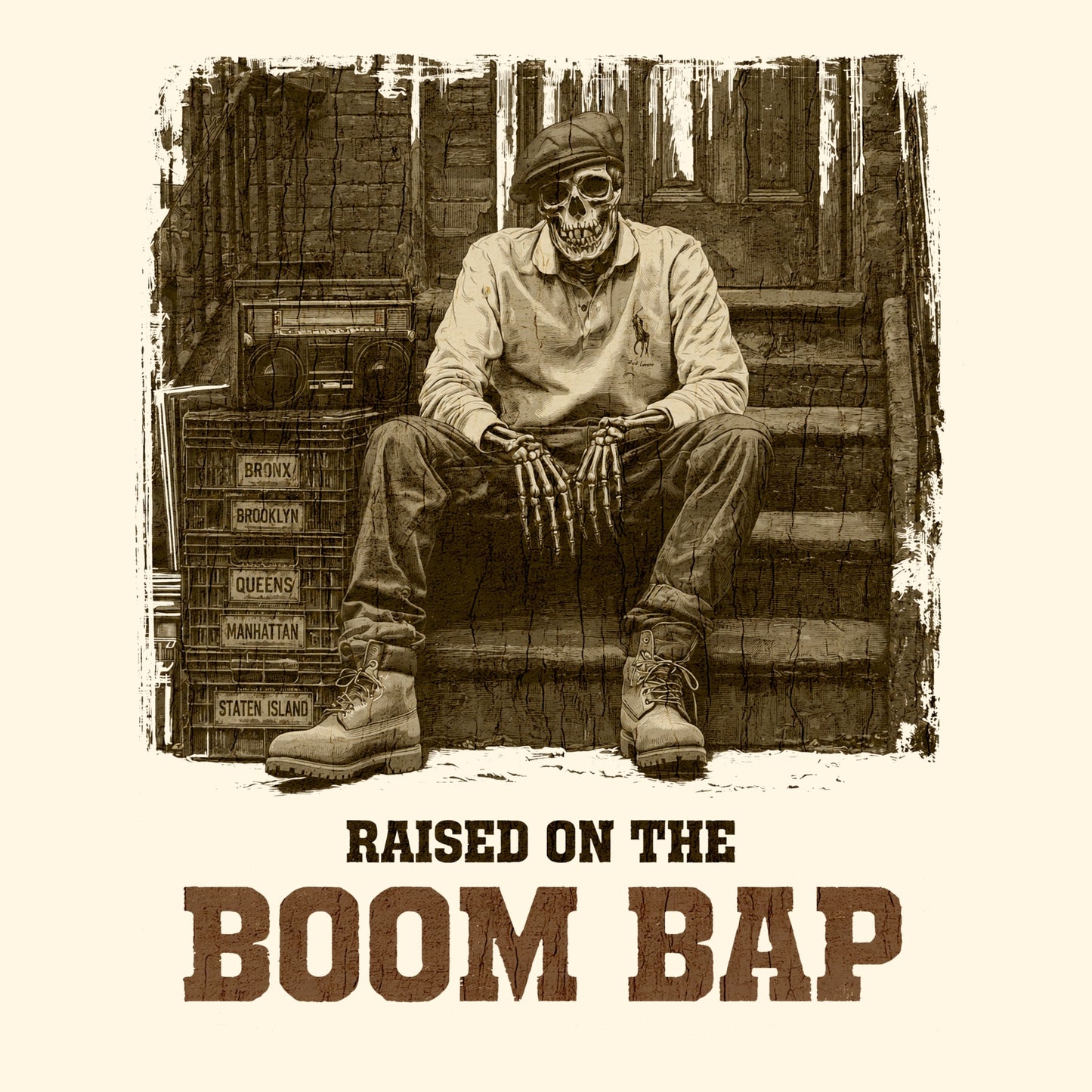 Boom Bap Tee Design Natural