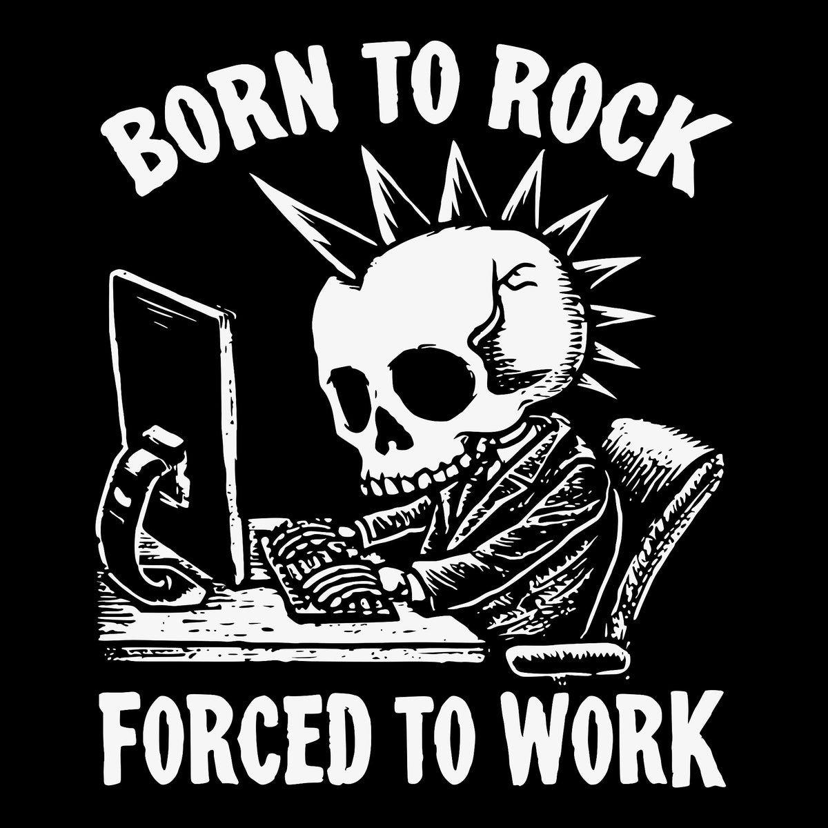 Born to Rock Tee Black Design