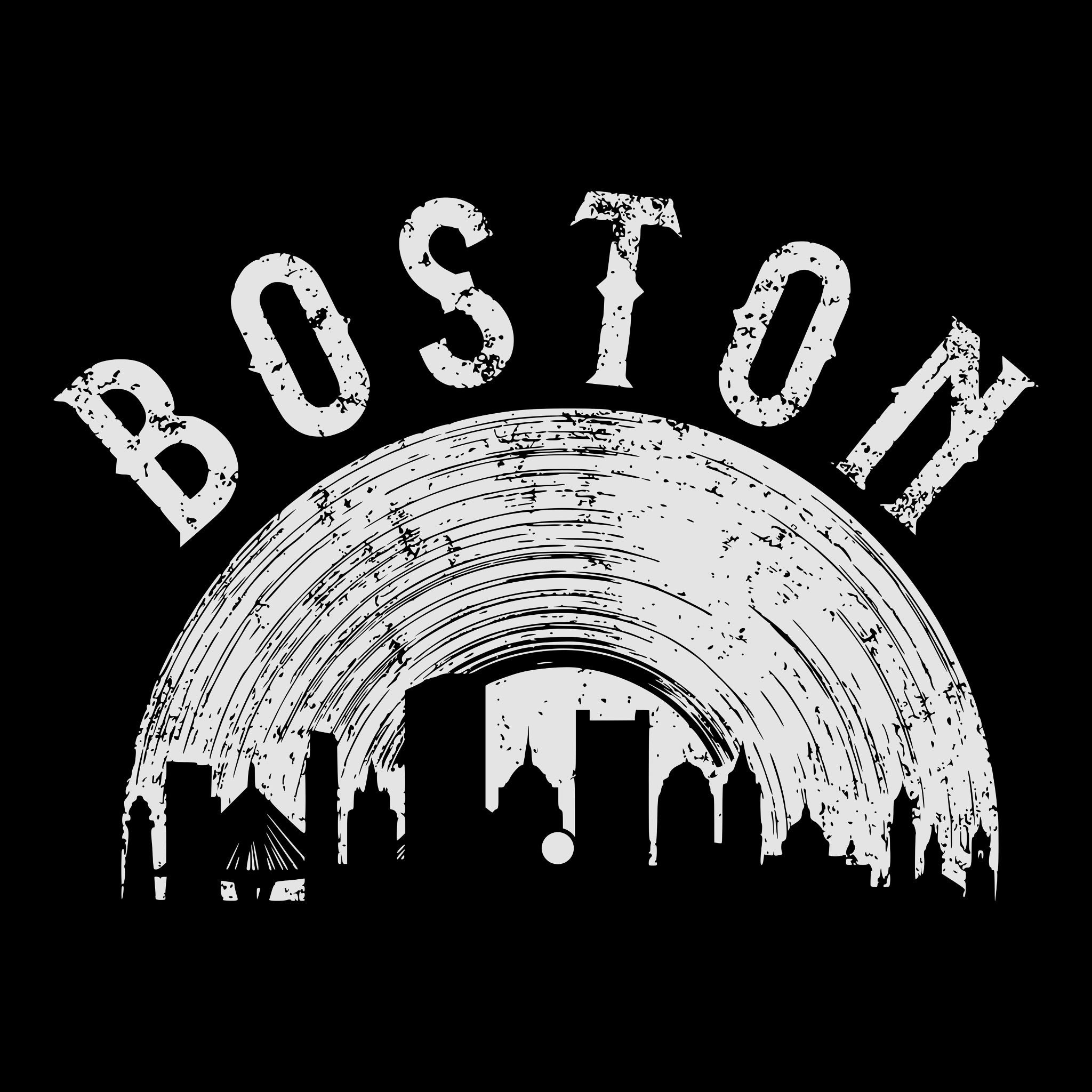 Boston - Boston Vinyl Tee Black Design