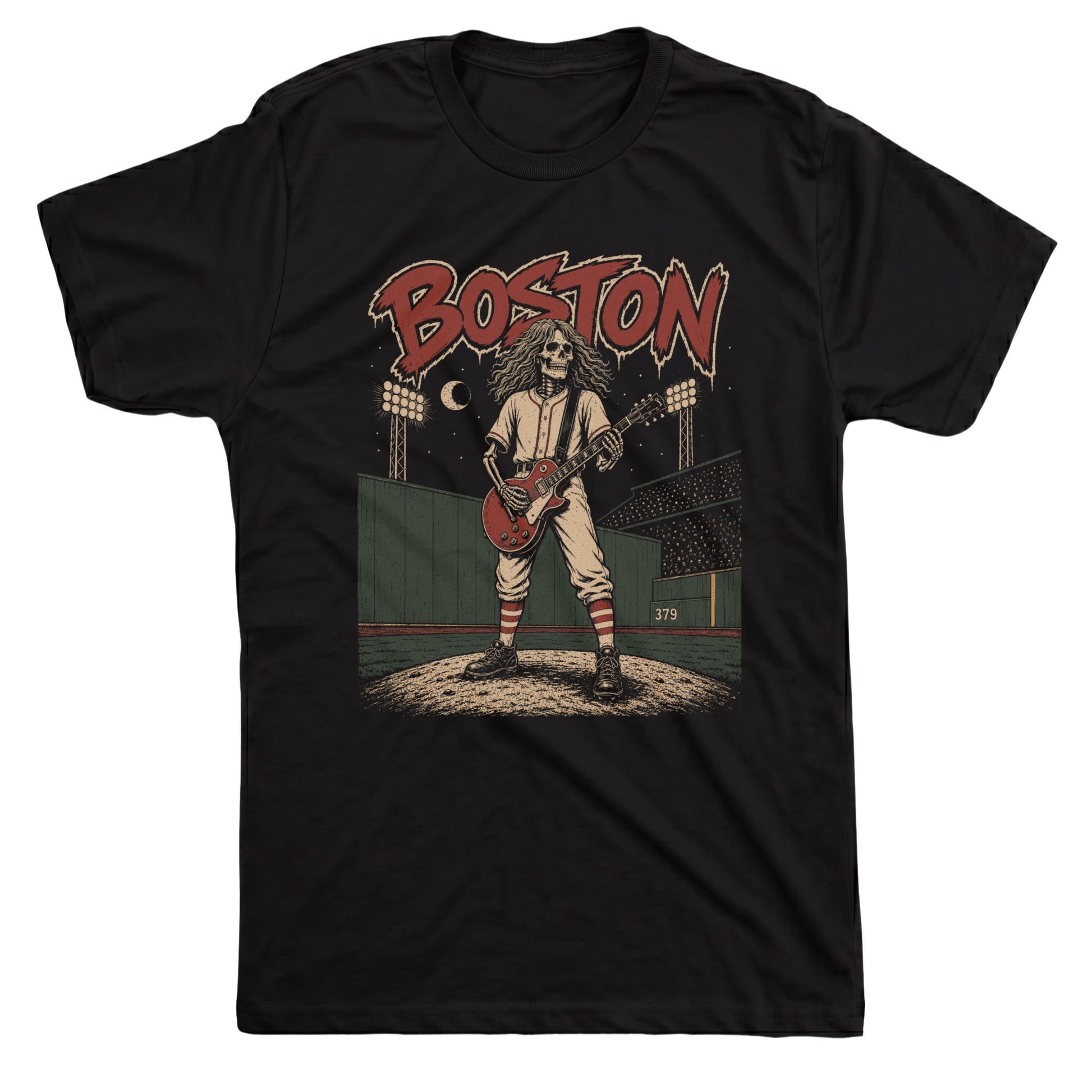 Boston Baseball Tee Black Mockup