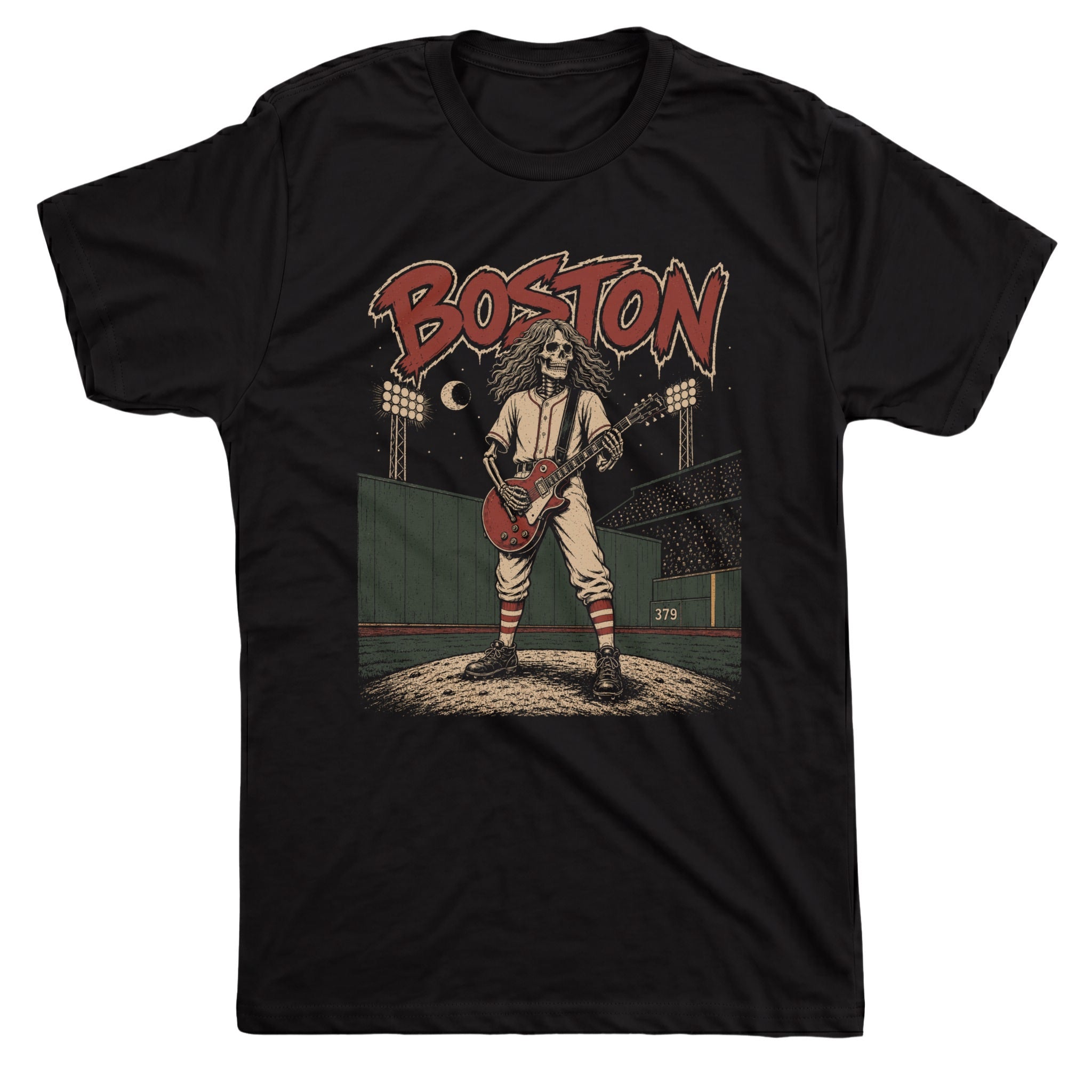 Boston Baseball Tee Black Mockup