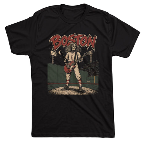 Boston Baseball Tee Black Mockup