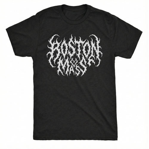 Boston Mass Tee Black Mockup