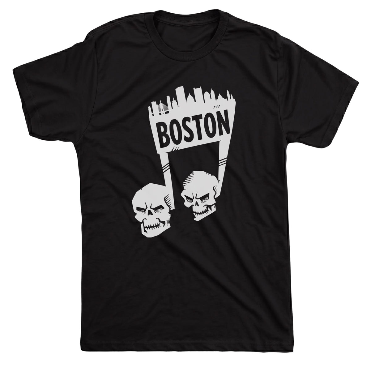 Boston Note Tee Black Mockup