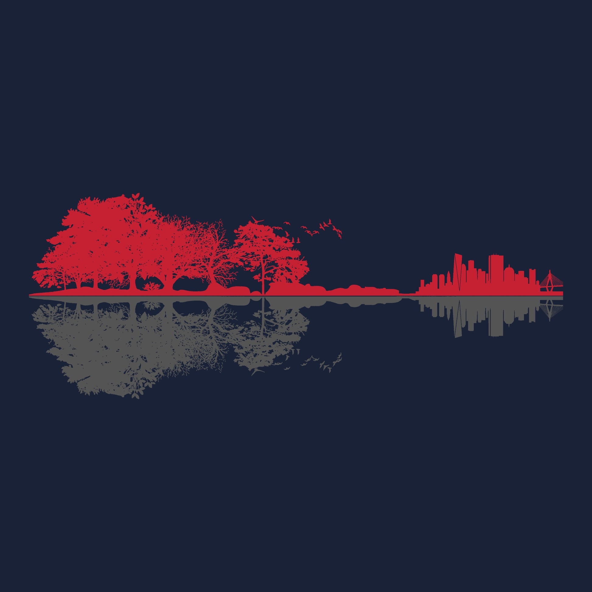 Boston Reflection Navy Design