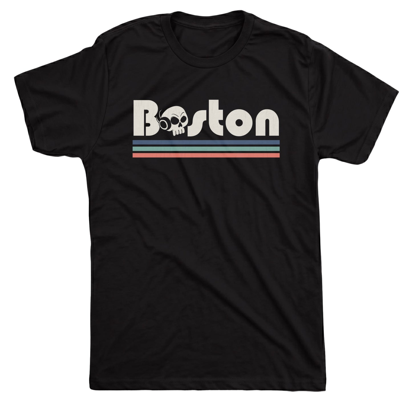 Boston Stripes Tee Black Mockup