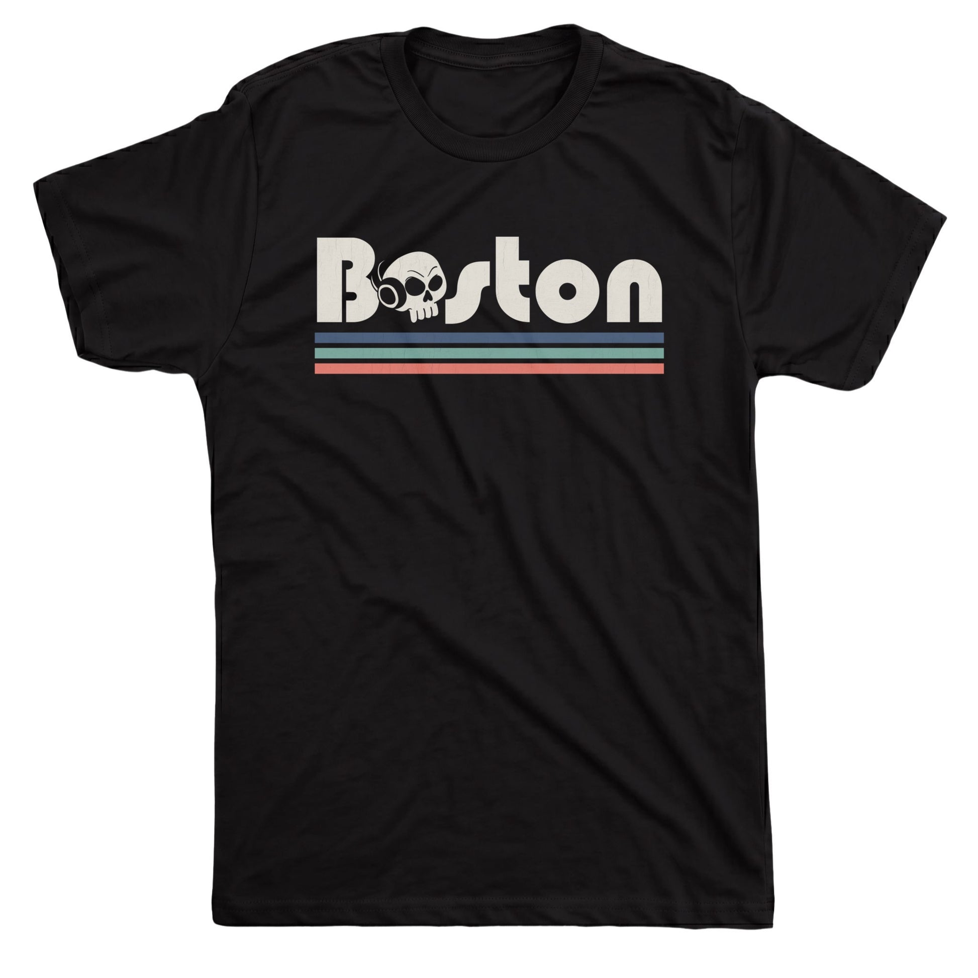 Boston Stripes Tee Black Mockup