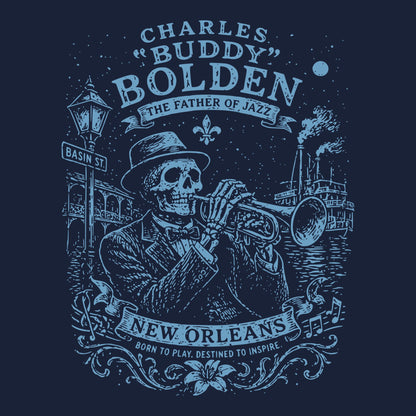 Buddy Bolden Tee Navy Design