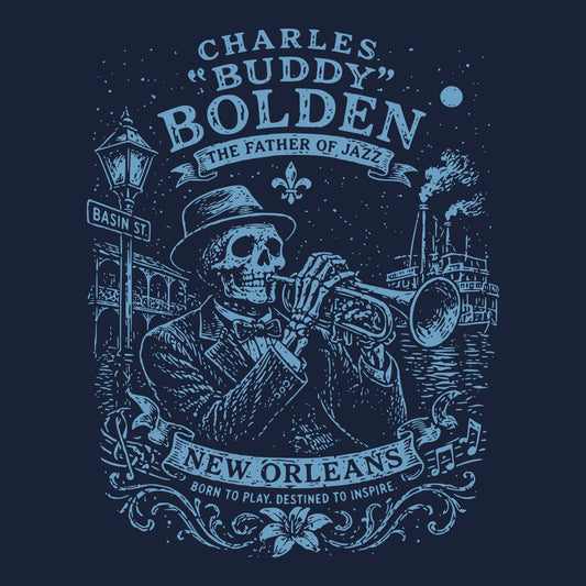 Buddy Bolden Tee Navy Design
